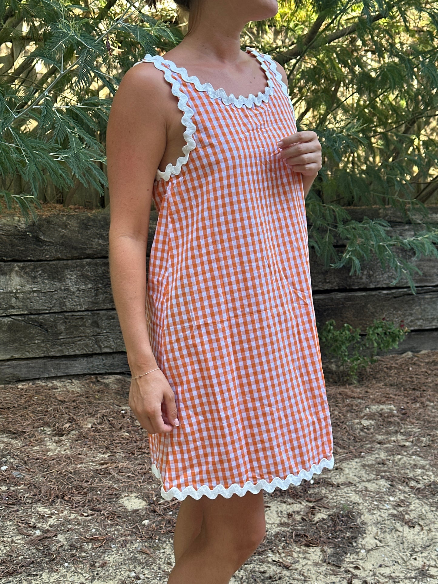 Robe vichy Coline orange