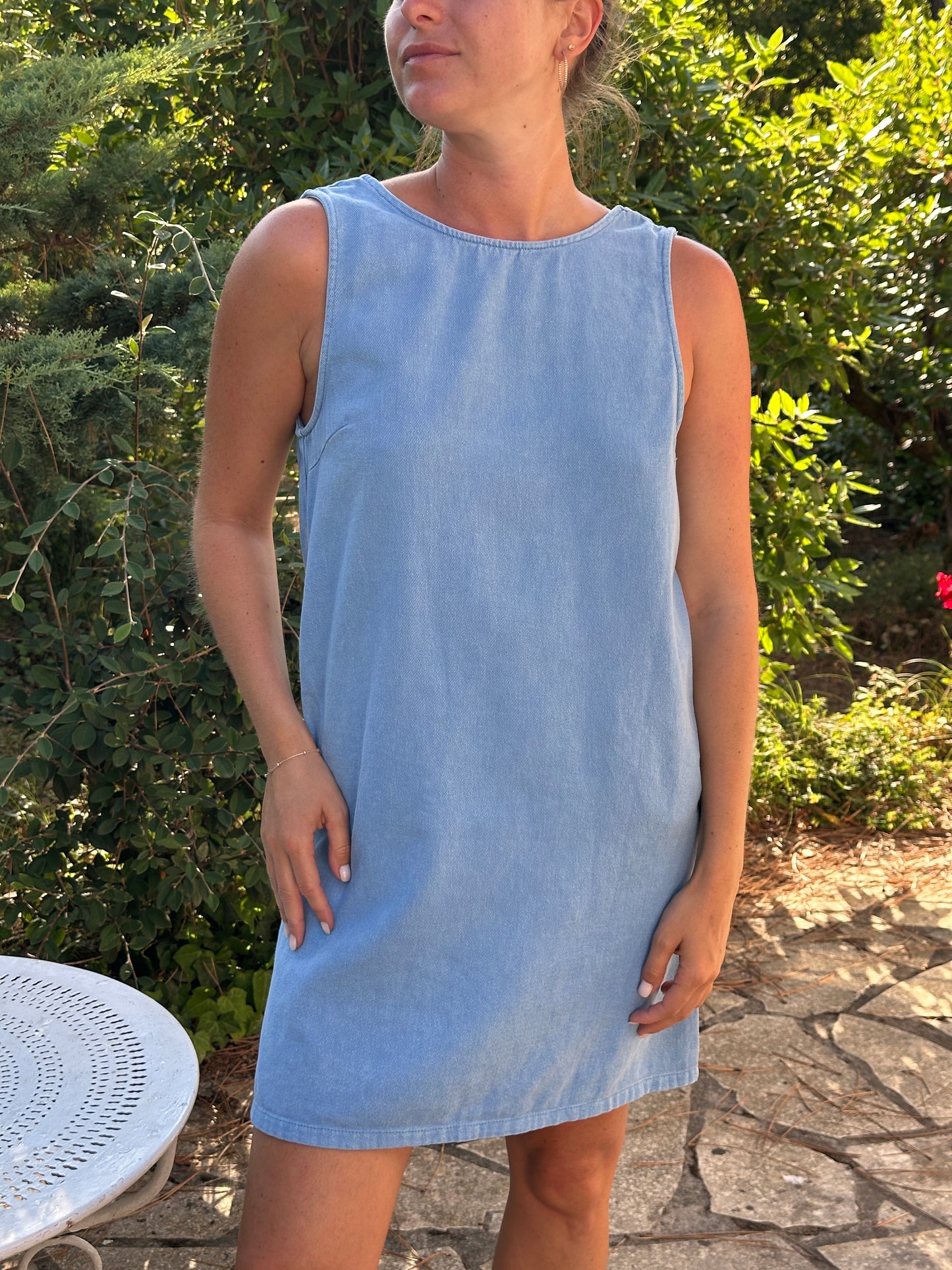 Robe jean dos nu bleu