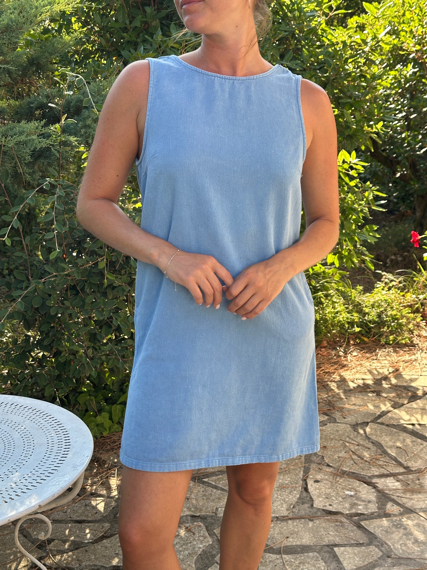 Robe jean dos nu bleu