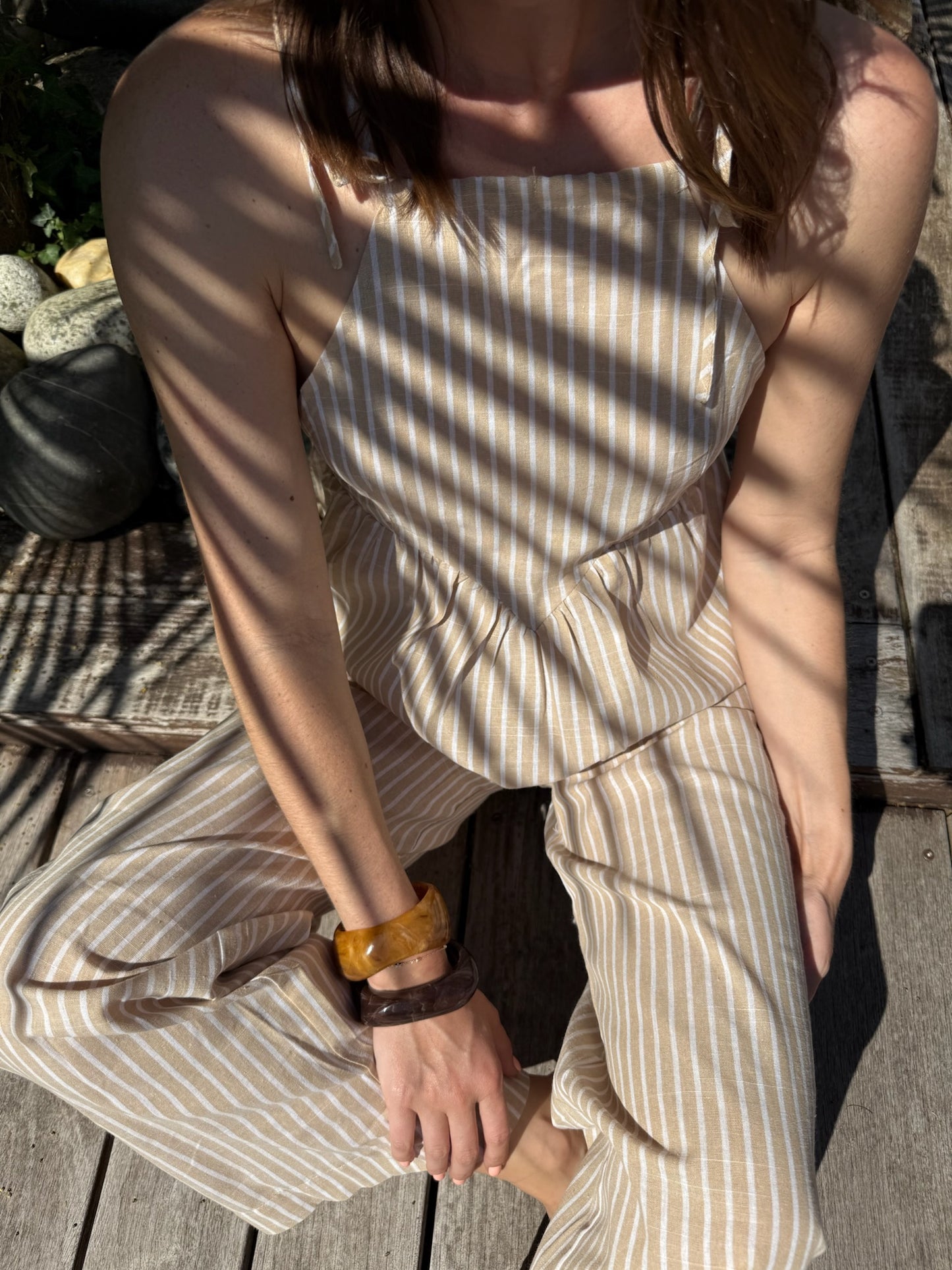 Ensemble Mia rayé en coton mélangé