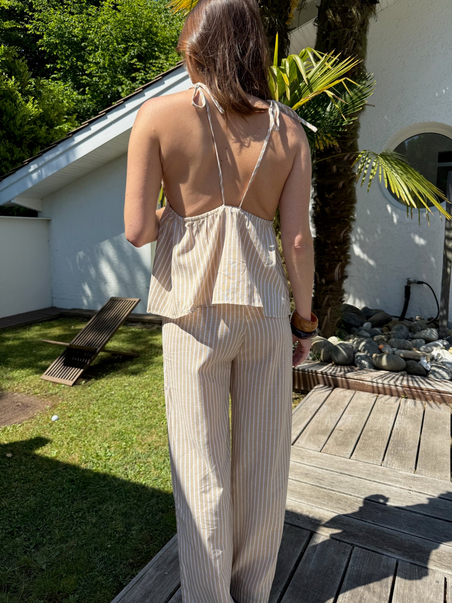 Ensemble Mia rayé en coton mélangé