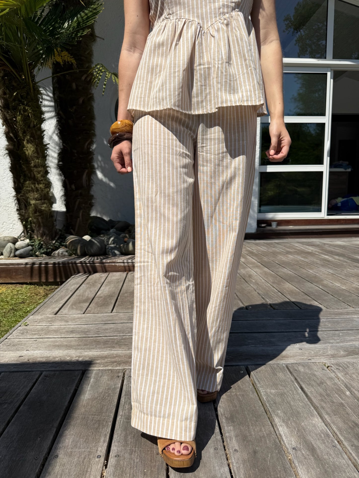 Ensemble Mia rayé en coton mélangé