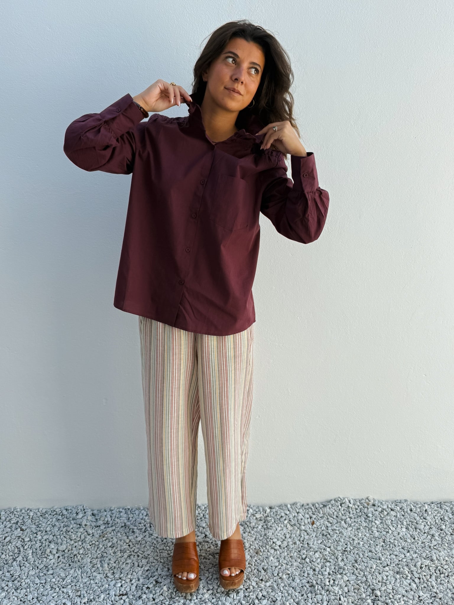 Chemise Eva bordeaux