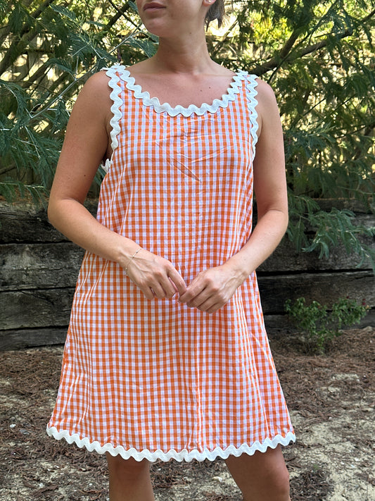 Robe vichy Coline orange