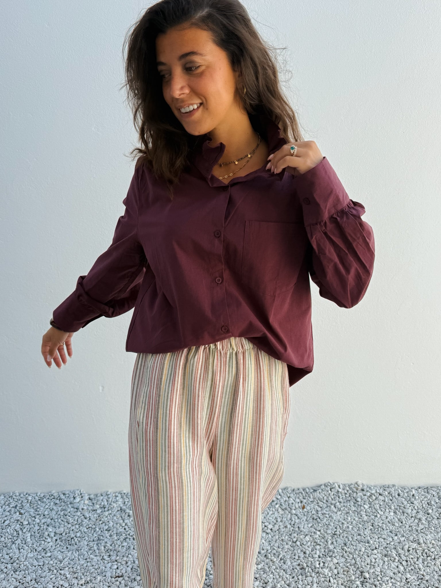 Chemise Eva bordeaux