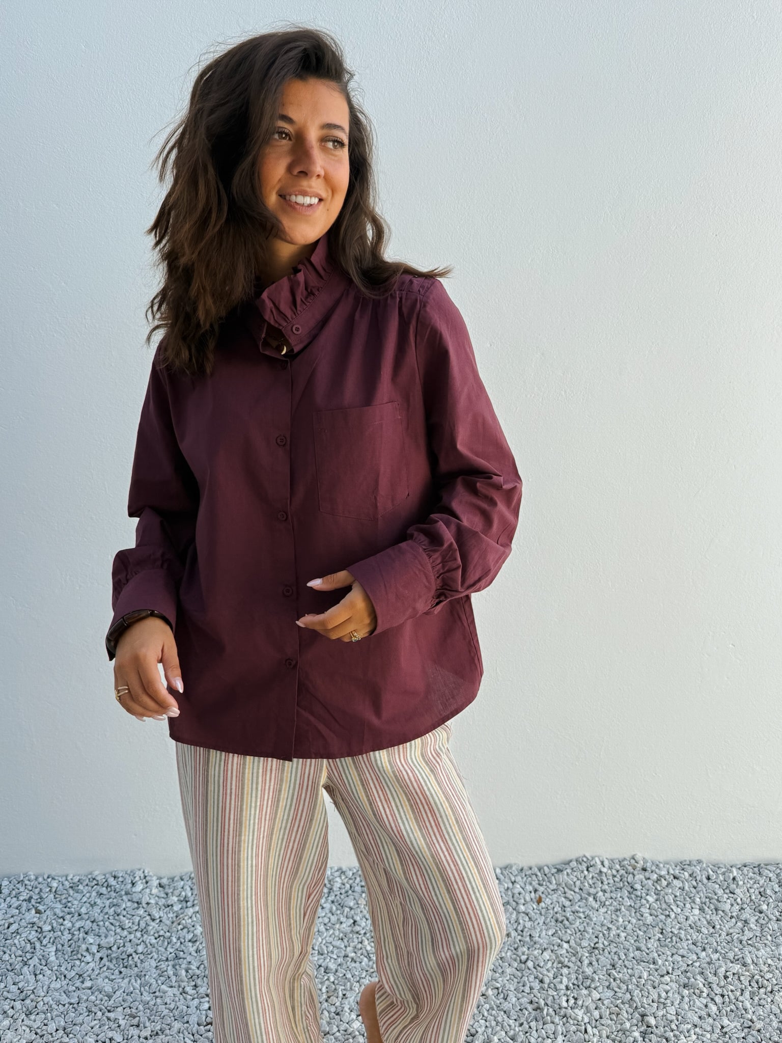 Chemise Eva bordeaux