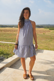 Sofia vichy marine et blanche