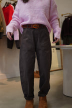 Pantalon barrel choco