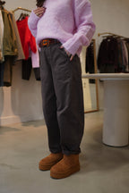 Pantalon barrel choco