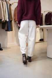 Pantalon barrel écru