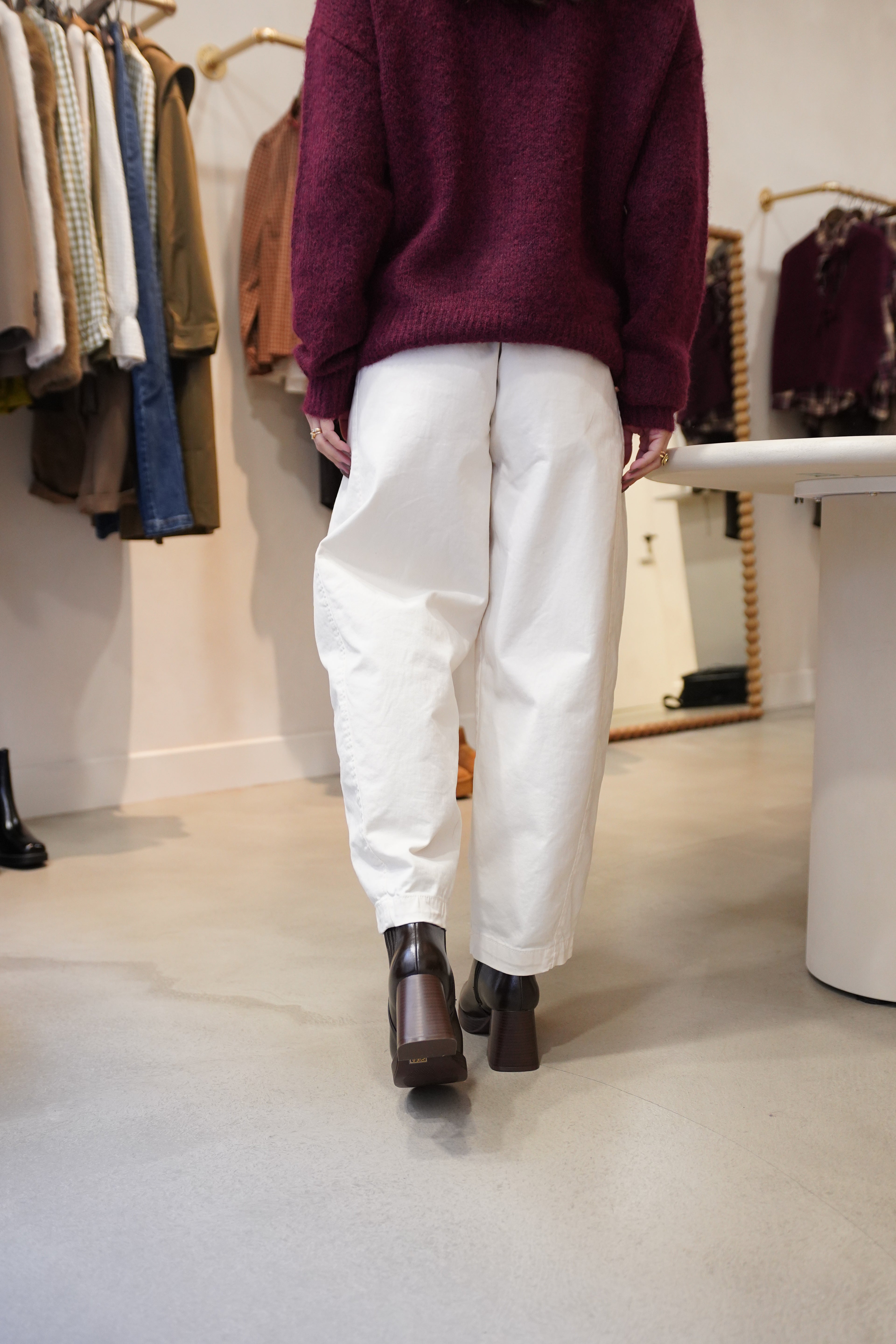 Pantalon barrel blanco