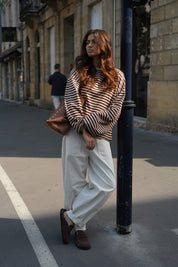 Pantalon barrel écru