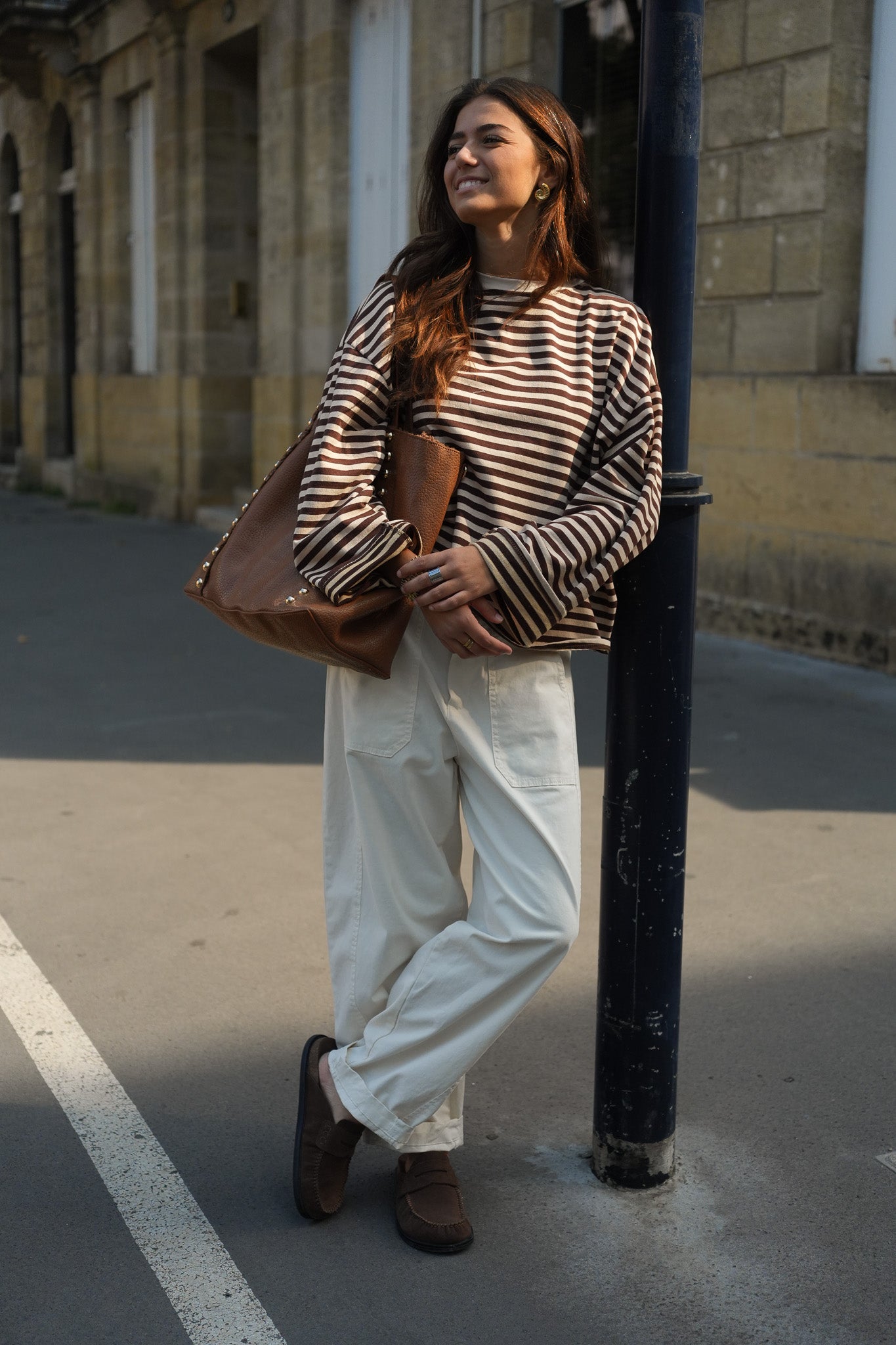 Top Gigi marron et beige