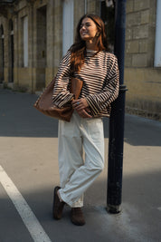 Top Gigi marron et beige