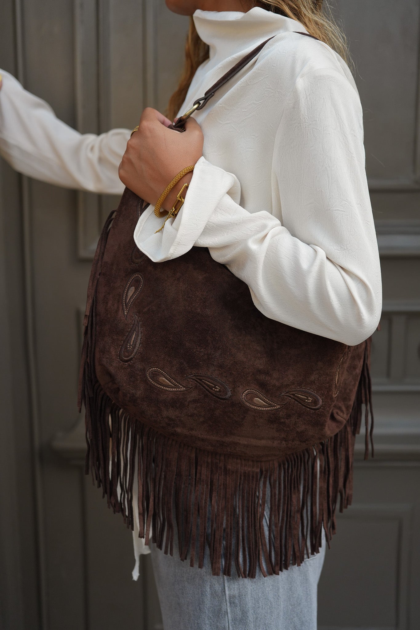 Sac frange Lucky marron