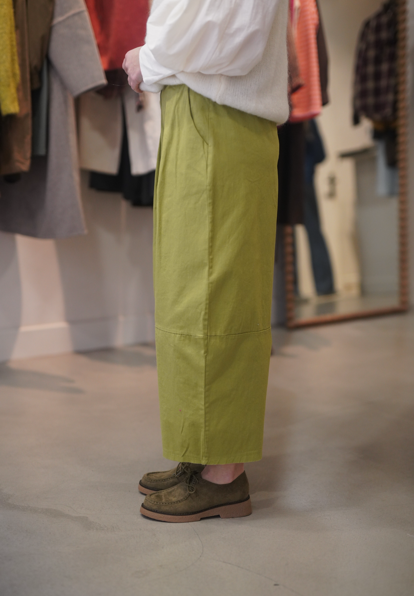 Pantalon barrel Olive