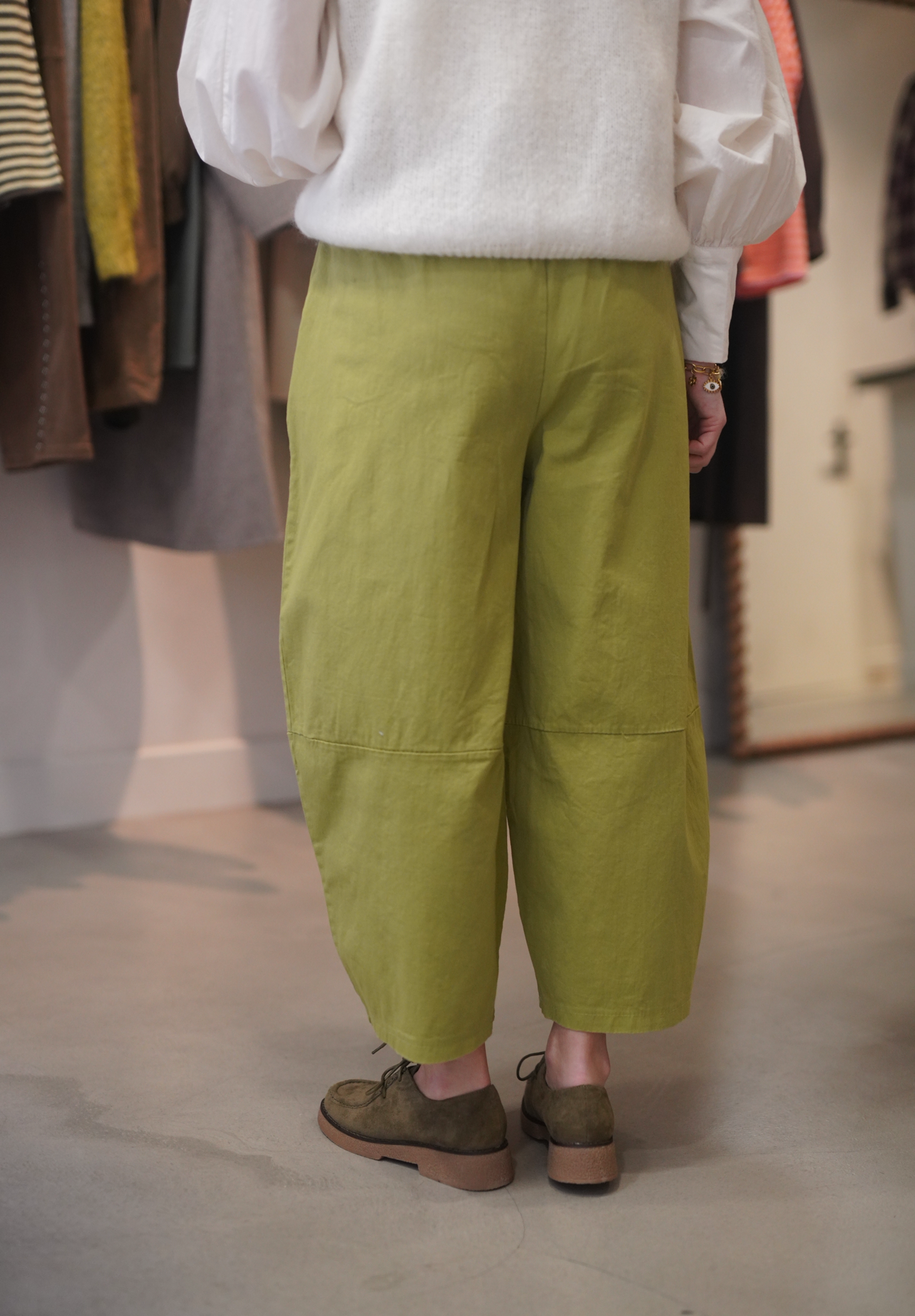 Pantalon barrel Olive