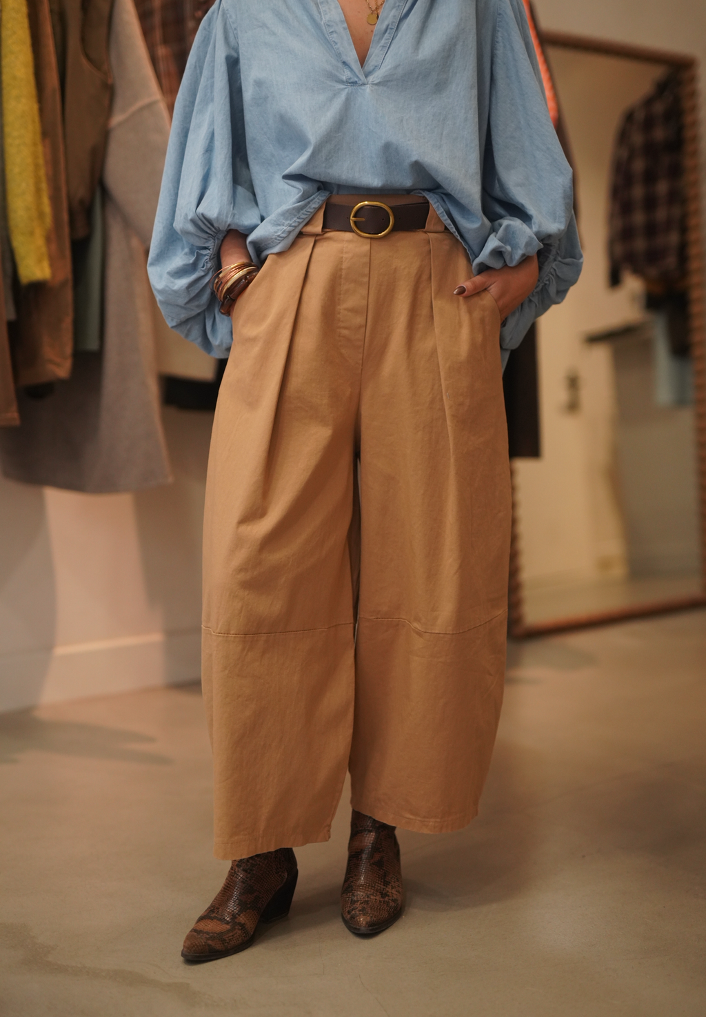 Pantalon barrel safari