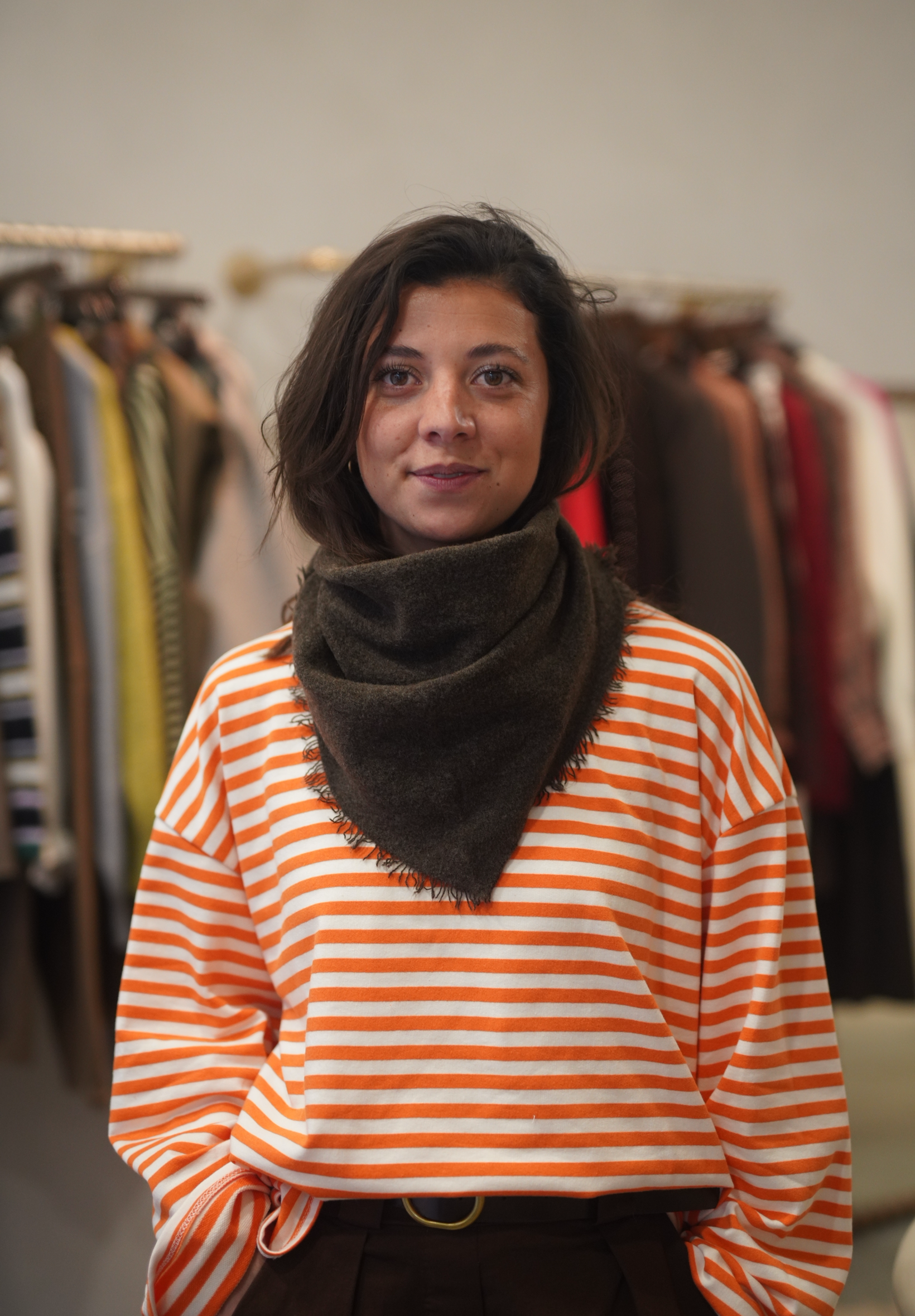 Grand foulard chocolat