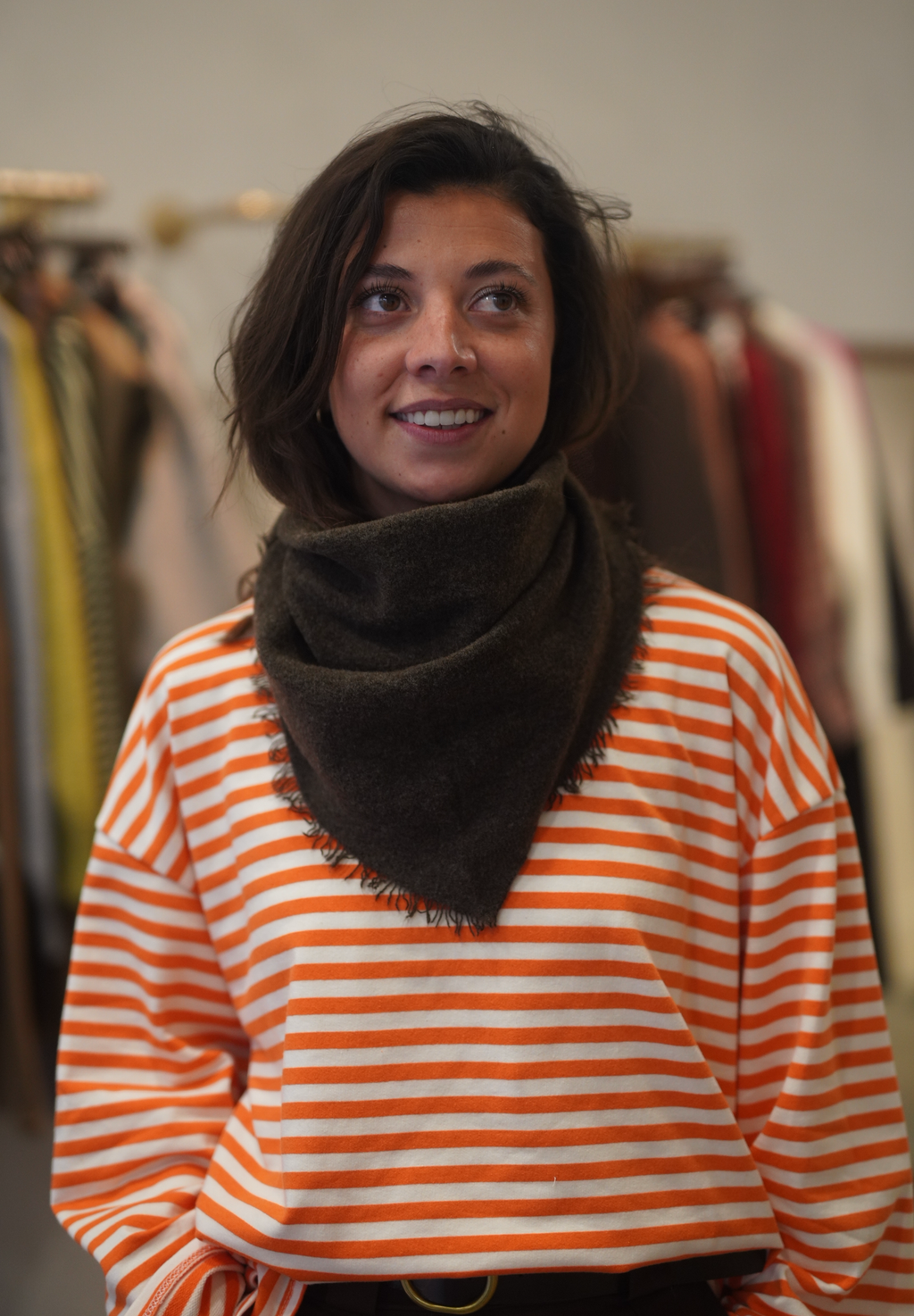 Grand foulard chocolat