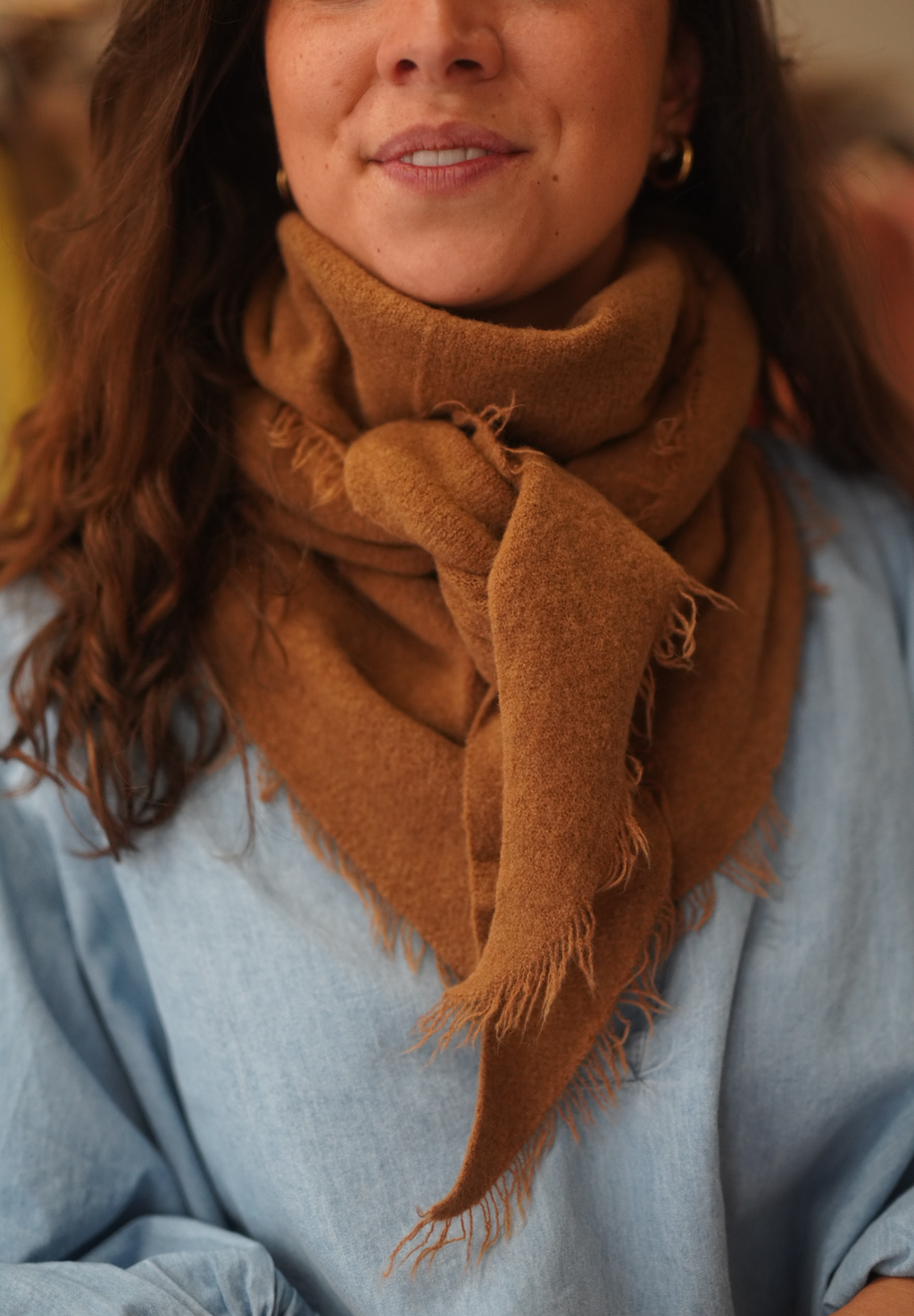 Grand foulard camel