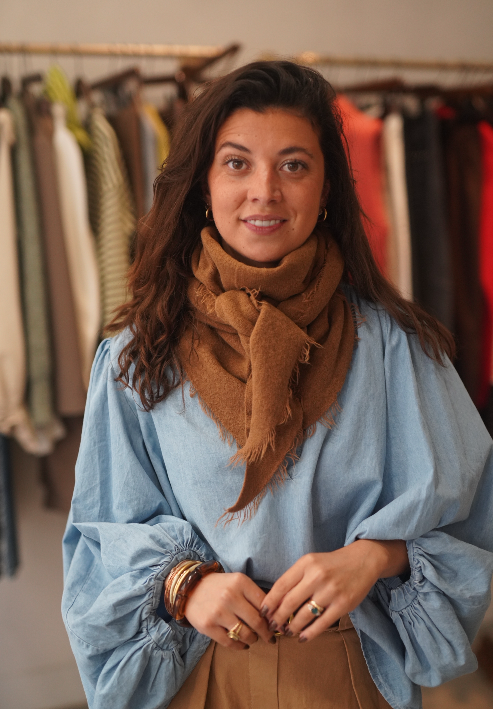 Grand foulard camel