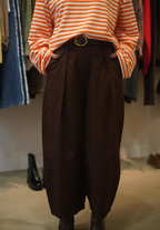 Pantalon barrel choco