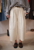 Pantalon barrel crème