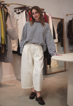 Pantalon barrel crème