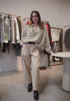 Pantalon barrel beige