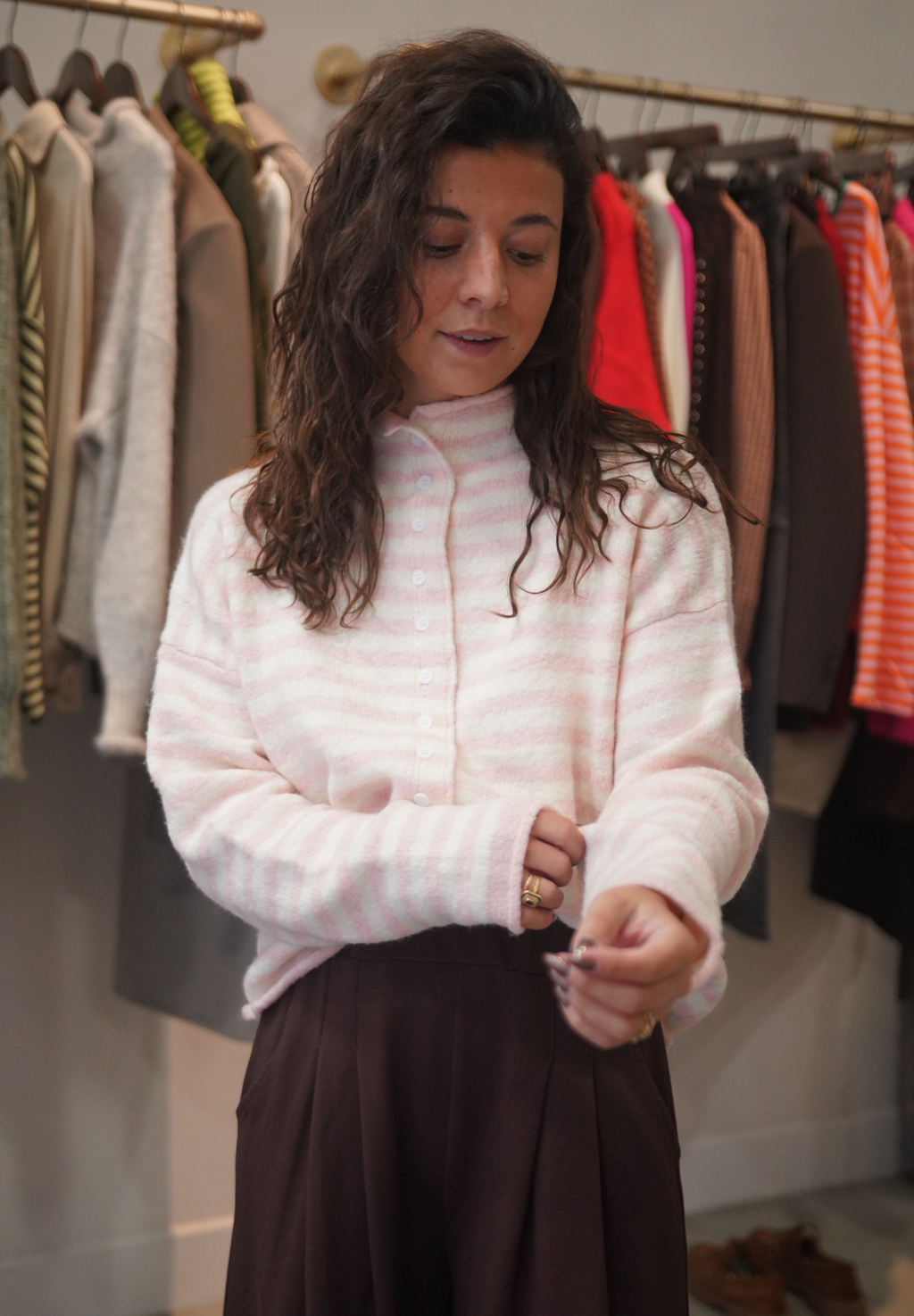 Gilet Anie Rose pâle