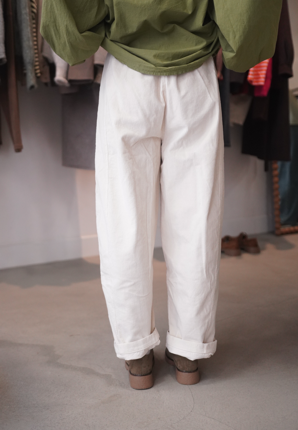 Barrel velours écru