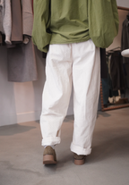 Barrel velours écru