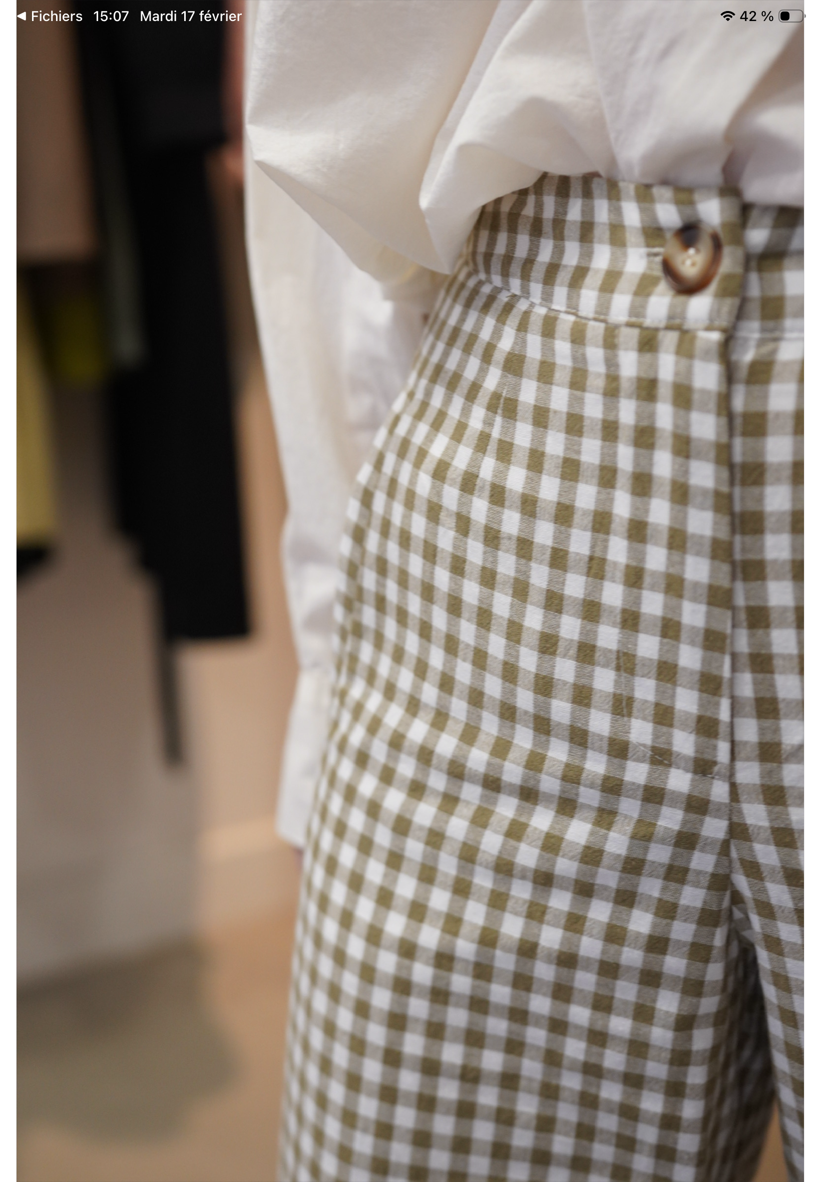 Pantalon Vichy vert loulou