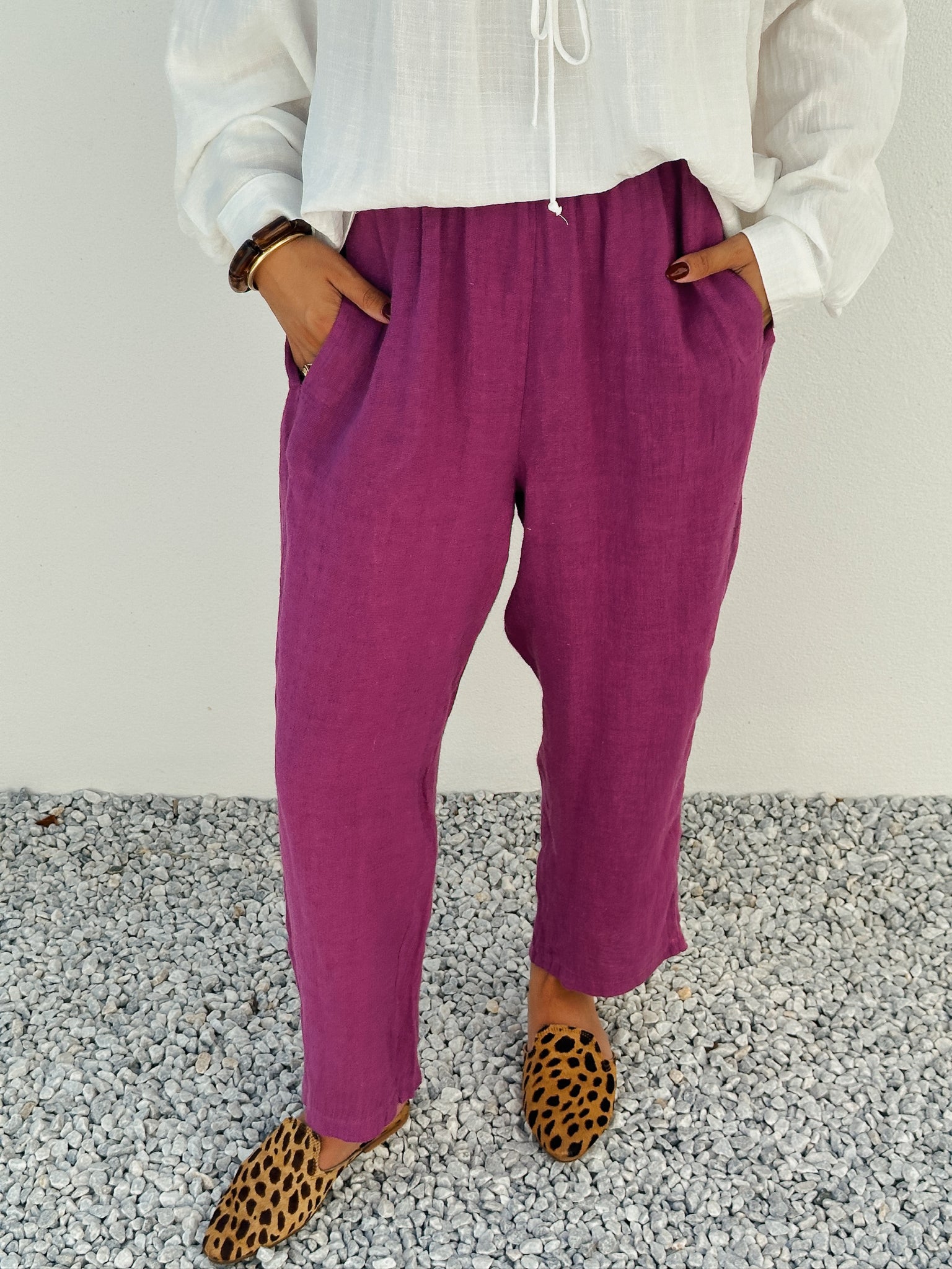 Pantalon Gaby framboise