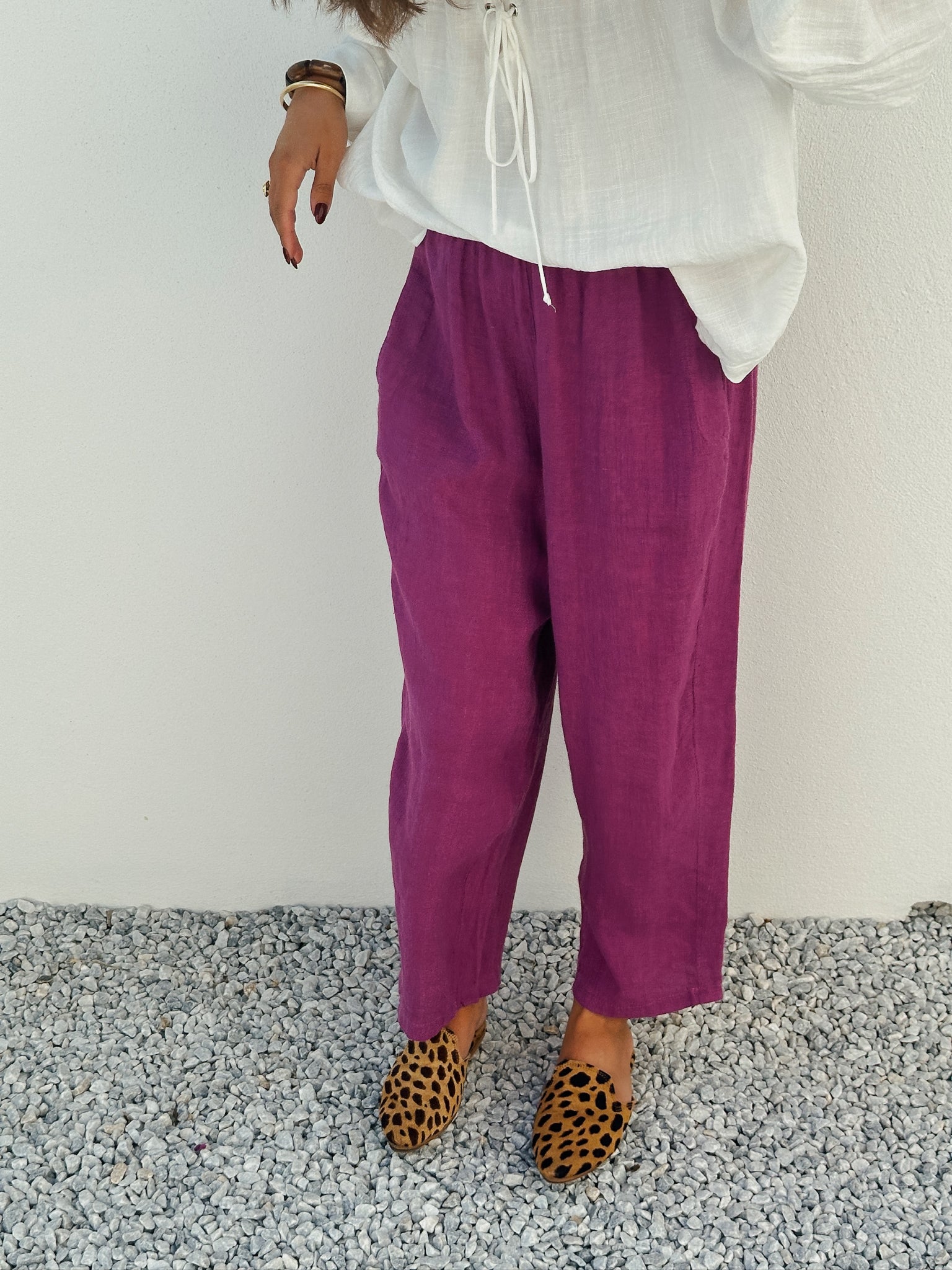Pantalon Gaby framboise