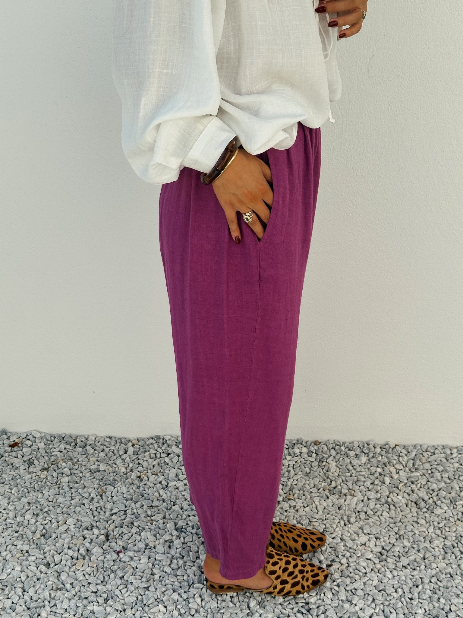 Pantalon Gaby framboise