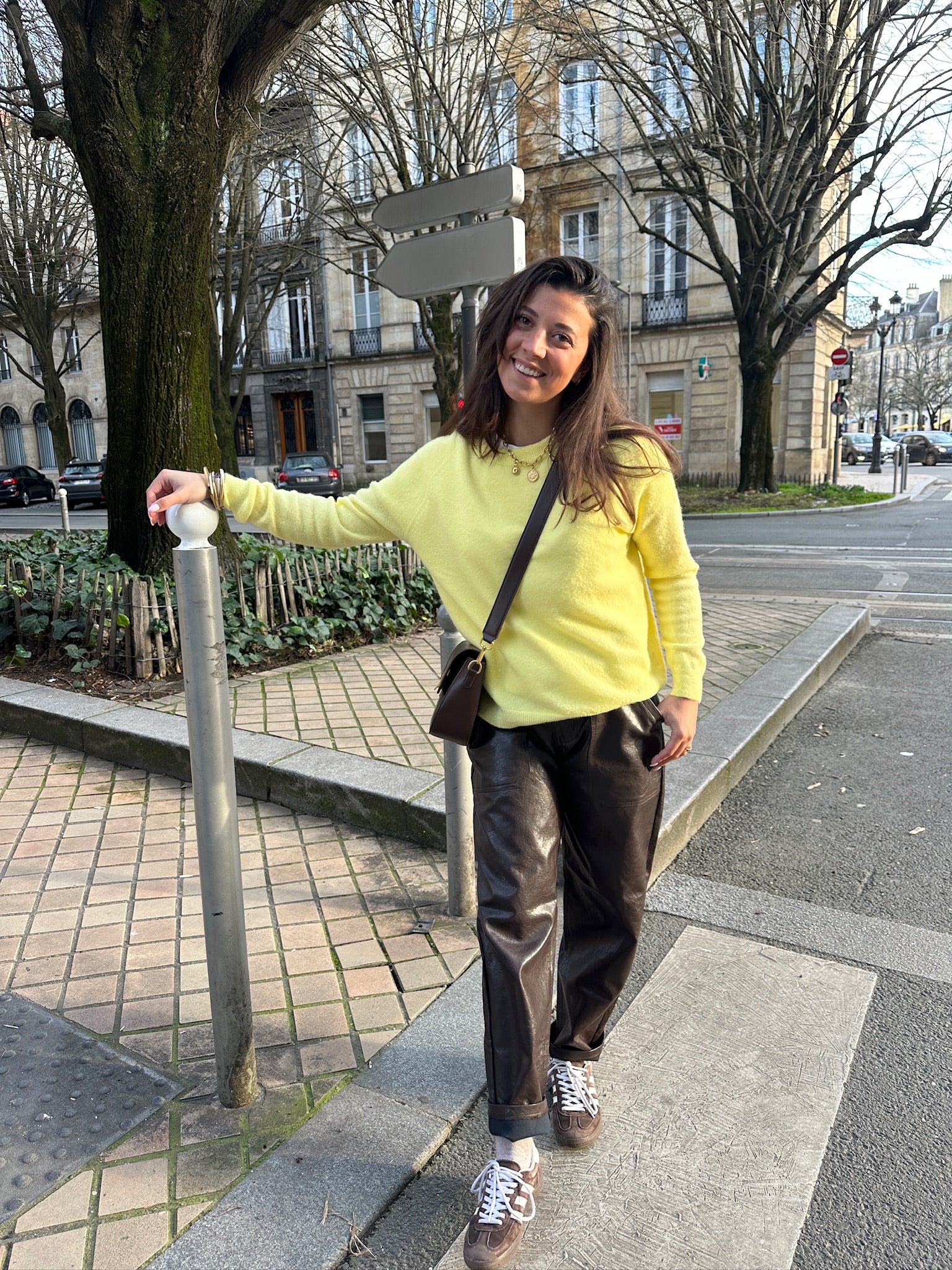 Pantalon ballon simili cuir Andrea