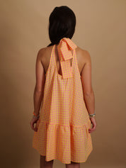 Robe Sofia vichy orange & corail