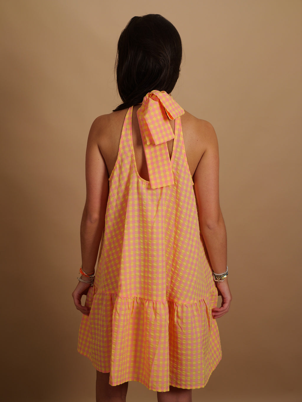 Robe Sofia Vichy Orange & Corail