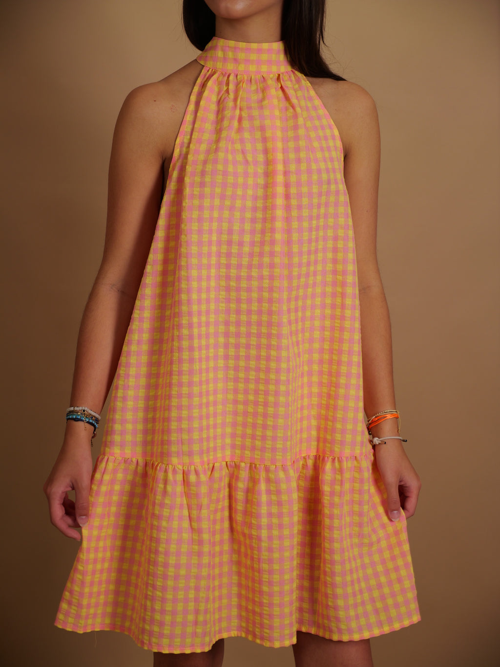 Robe Sofia Vichy Orange & Corail