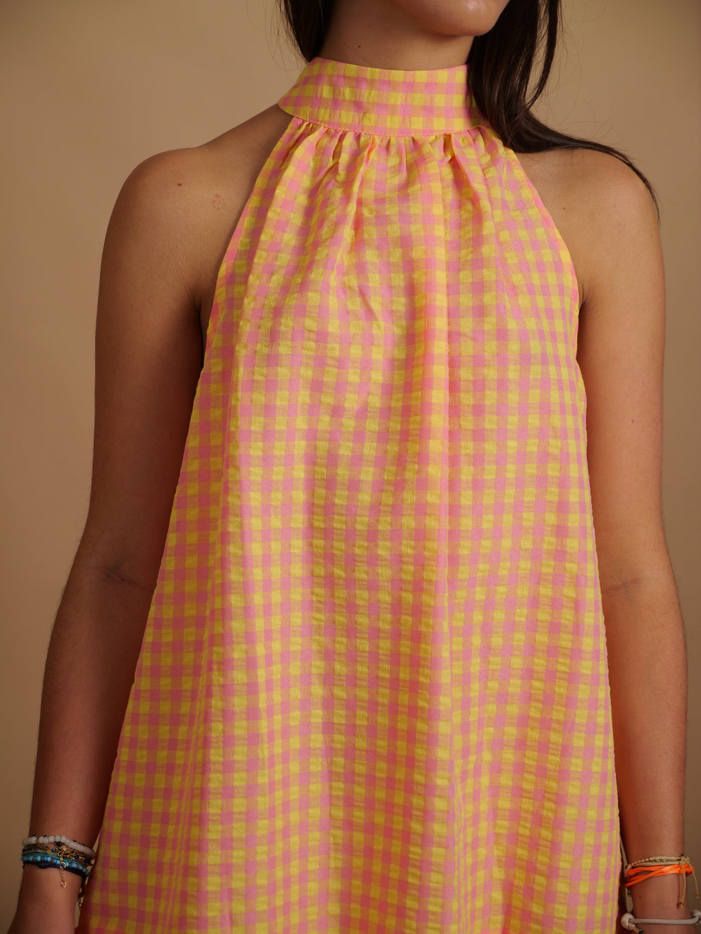 Robe Sofia Vichy Orange & Corail