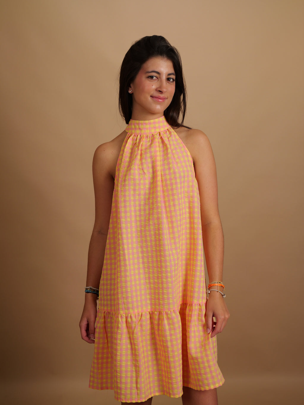 Robe Sofia Vichy Orange & Corail