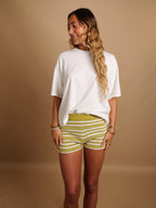Short Marin Vert Olive & Crème