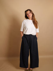 Pantalon Horace Marine & Blanc