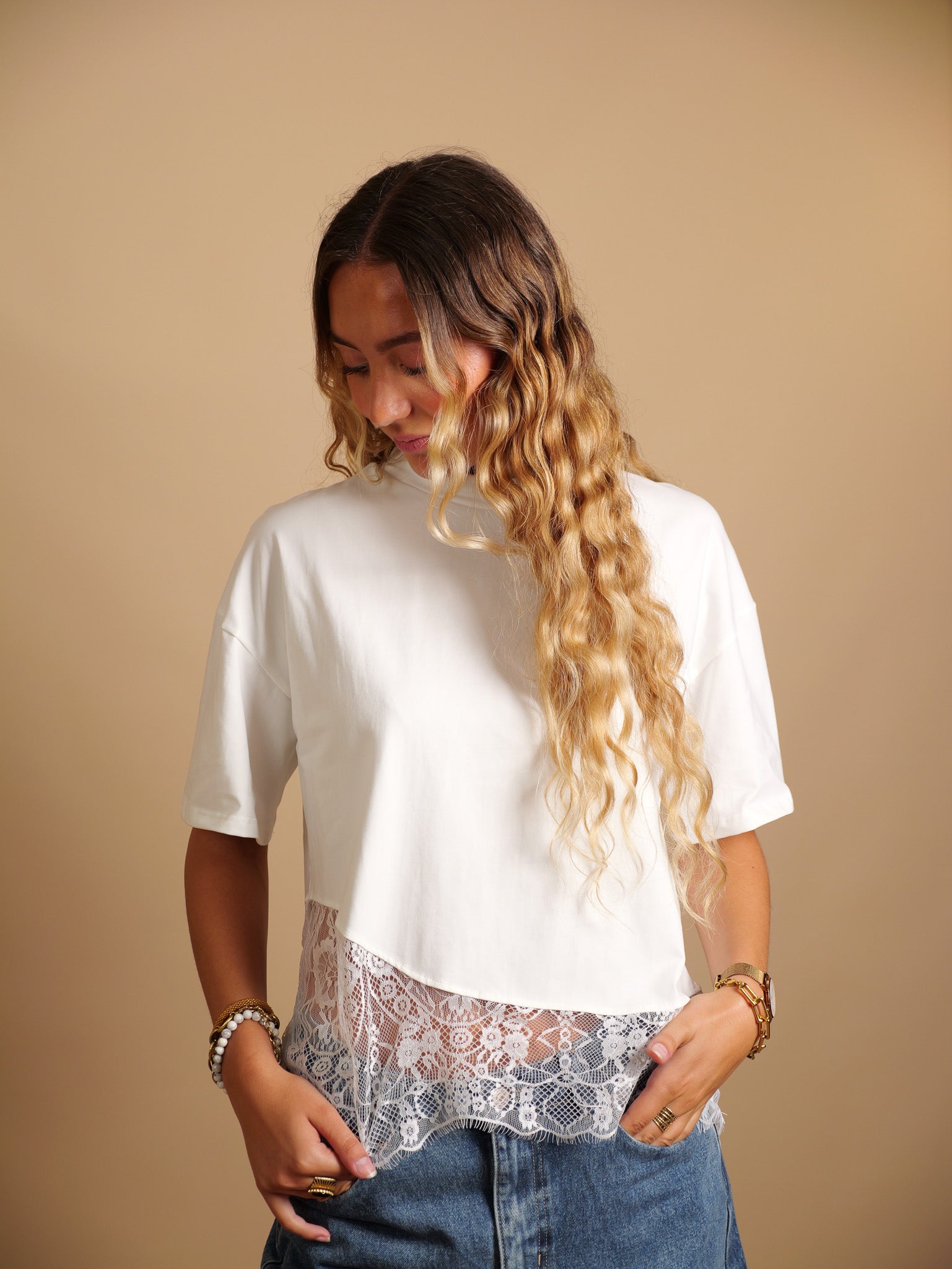 T-shirt Maya Dentelle Blanc
