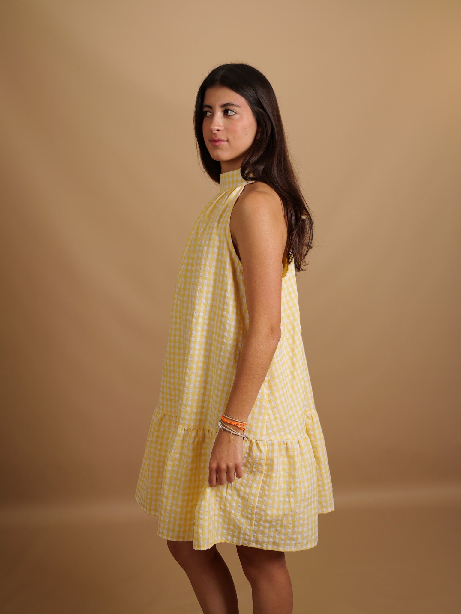 Robe Sofia Vichy Jaune & Blanc