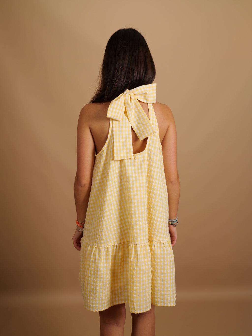 Robe Sofia Vichy Jaune & Blanc