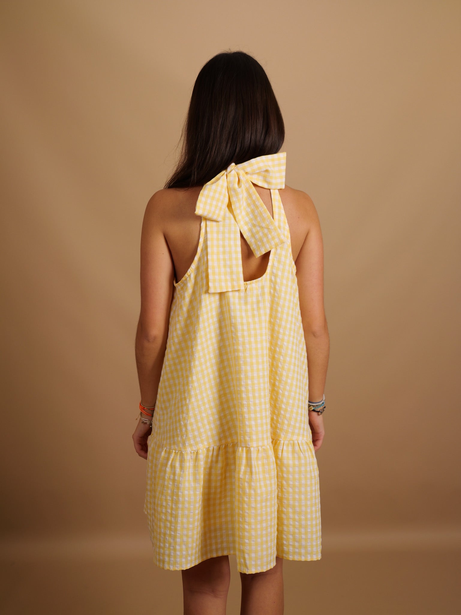 Robe Sofia Vichy Jaune & Blanc