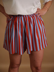 Short rayures Fiona terracotta